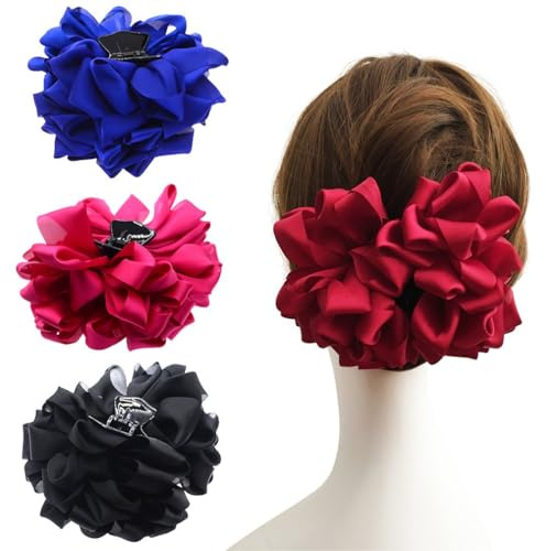 4 pinzas para el pelo con flores grandes, pinzas para el pelo, pinzas para el pelo para mujeres y niñas