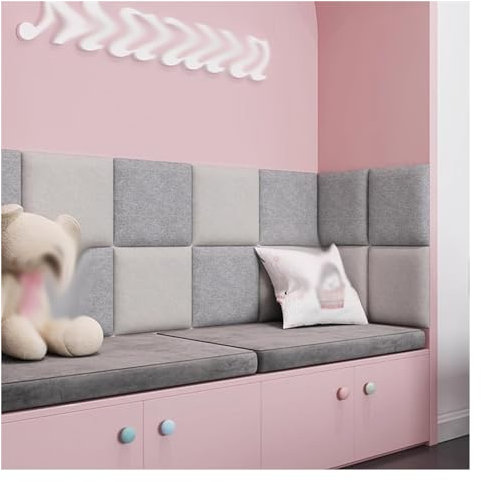 Moderne gepolsterte 3D-Wandpaneele für Schlafzimmer, Dekoration, Anti-Kollisions-Kopfteil, Wandmontage, Leinenkopfteile, Größe 60 x 180 cm, Farbe: C