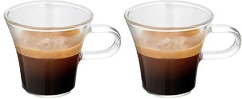 CUPERINOX® Tazas de Café Espresso de Cristal – Set 2 80ml- Aptas para lavavajillas- Resistentes al Calor – Tazas Bonitas de Café, Té Originales y Elegantes – Aroma Series