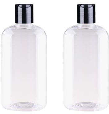 FSSTUD 2 pièces 250 ml de flacons de voyage en plastique transparent vides, flacons de shampooing à pression, flacons anti-fuite pour articles de toilette, flacons de conditionneur de voyage, petits