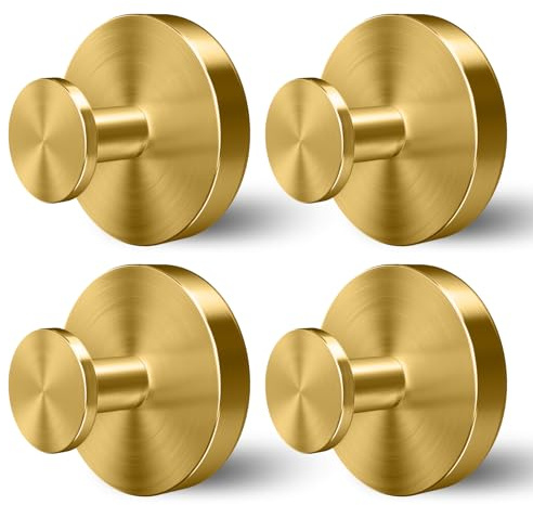WingWider Shower Hooks for Inside Shower,Suction Cup Hooks for Glass Window,Removable Towel Hooks for Bathrooms,4 Packs(Gold)