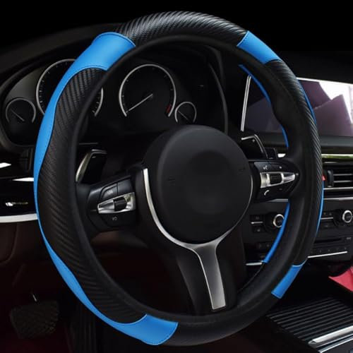 Auto Lenkradbezug für Mercedes Benz CLA 250 CLA 35 CLA 45 2020-2022, Leder Lenkradschutz Lenkradhülle Atmungsaktive Lenkradhüllen Lenkrad Abdeckung Innenraum Zubehör,D/Blue