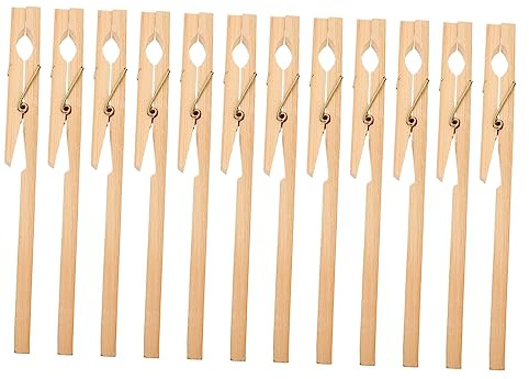 TOPBATHY 12 Abrazaderas De Madera Para Tubos De Ensayo, Fijación Segura Para Laboratorio, Juego De 12 Pinzas De Bambú Para Tubos De Vidrio, Accesorios Resistentes y Prácticos Para Uso Experimental