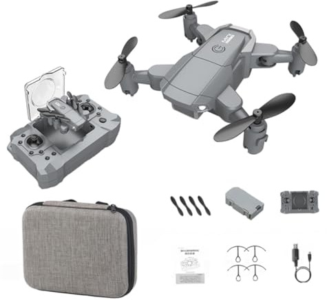 WOONEKY Drone Mini Telecomandato Pieghevole Fotocamera 4k, Batteria 500mah, Stabile e Ritorno per Fotografia Aerea e Selfie