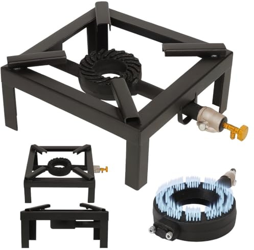 Fornellone a Gas da Esterno 8,5 kW Mod. STANDARD – Bruciatore Ghisa 140 Fori, Telaio Acciaio Verniciato, CE – 40x40 / 45x45 – Per Pomodori, Camping, Outdoor. (40x40)