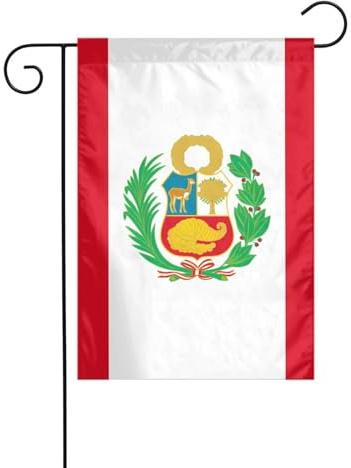 YYHWHJDE Asta de bandera de Perú para jardín, decoración de patio al aire libre, doble cara, 12 x 18 pulgadas