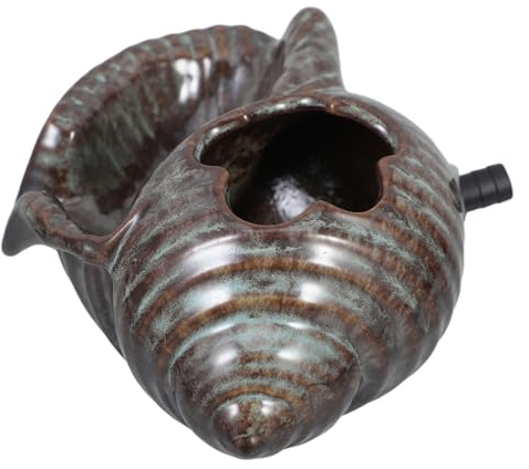 SUPVOX Keramischer Wasserspeier Muschelform Wetterfestes Gartenaccessoire für Teich und Aquarienlandschaften Einzigartiges Design mit V Förmigem Wasserauslass