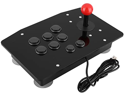 Keenso Rocker Game Joystick 8-button Controller for Retro Gaming Enthusiasts Black USB Weighing for Home Entertainment