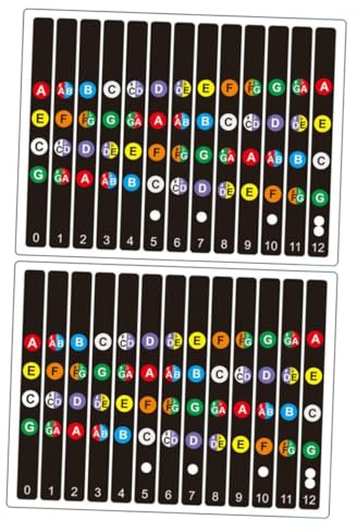 Adesivi Scala per Chitarra 2 Set Removibili in Pvc per Ragazzo Ragazza | Design Adesivo Leggero, Aiuto Pratico per Principianti, per Tastiera e Manico, Due Confezioni