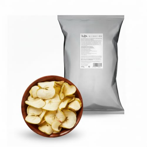 NULTHY Chips de Manzana Crujiente KITU, 350g | Sin Azúcar Añadido, Cocción Al Vacío a Baja Temperatura, Formato Familiar
