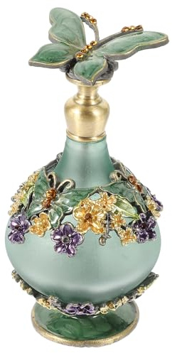 Toyvian Botella de Perfume Recargable Vintage de Frasco Vacío Portátil para Aceites Esenciales y Aroma Decoración de Escritorio y Regalo para Mujer