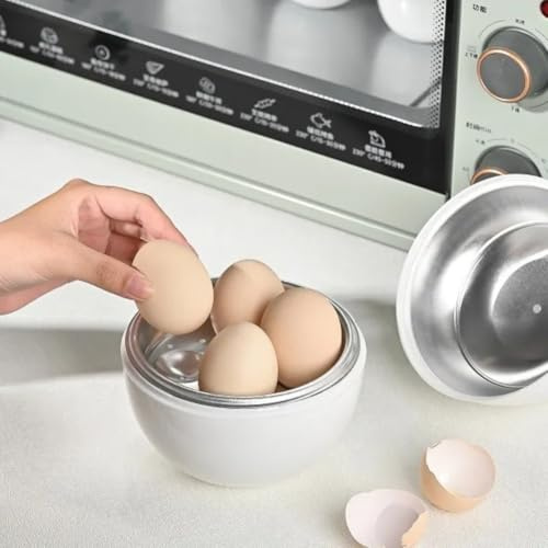 Helilyco Vaporizador de huevos para microondas para 4 huevos, caldera de huevos con agujeros de ventilación, olla de desayuno de plástico de grado alimenticio para la mayoría de microondas