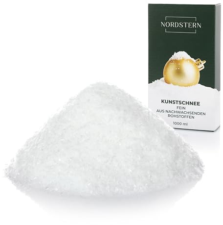 Nordstern Kunstschnee Dekoschnee 1000 ml - Täuschend echter Schnee für Winterdeko - Weihnachstdeko aus nachwachsenden Rohstoffen