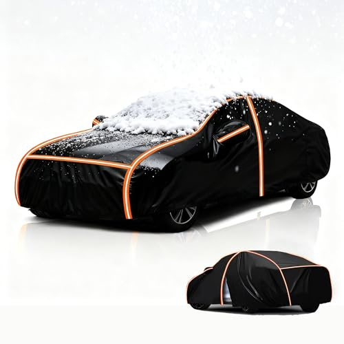 Autoabdeckung Winter für Tesla Model S Plaid 2021-2025 Autoplane Wasserdicht Autoabdeckung Outdoor Atmungsaktiv Allwetterschutz mit Reflektierenden Streifen Autogarage Abdeckung