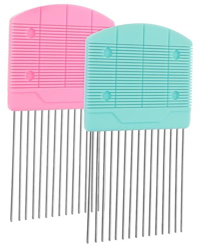 Hemobllo 2 Piezas Herramienta de Quilling Artesanal para Manualidades, Peine para Quilling de Papel DIY, Colores Rosa y Azul, Accesorio para Elaboración y Tejido de Filigrana, Adecuado
