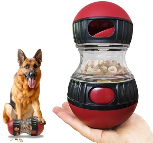 Intelligensleksak för hundar – hundleksak intelligens, foderboll med enkel fyllning, perfekt för inomhus och utomhus interaktiva aktiviteter – snackboll för medelstora och stora hundar