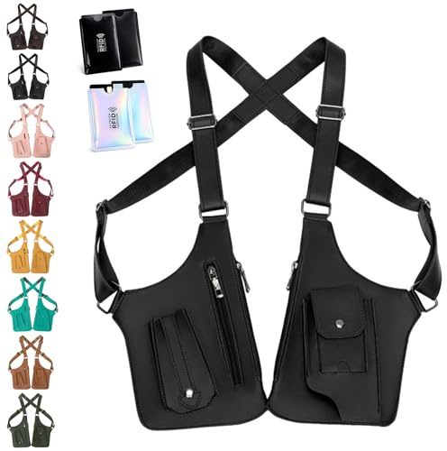 Liocwocne Classic Shoulder Satchel - Premium Leder Schultertasche Herren & Unterarmtasche, Diebstahlsichere Schulterholster Tasche mit Verstellbarem Gurt und Doppeltasche für Reise