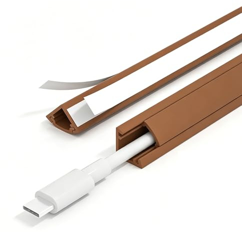 Canalina Passacavi Muro Angolare Triangolare 100cm in PVC Canalina Passacavi Adesiva Ideale per Ufficio o Ambienti Esterni(Brown,1.1cm/0.4in)