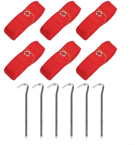 QuivyLivy Línea de límite de voleibol de playa, Kit de marcado de cancha al aire libre, Cuerdas de voleibol de arena de nailon, Cinta de límite roja con estacas, Juego de campo de voleibol de 8x16m,