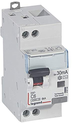 410703 Legrand Disjoncteur différentiel 6A type AC 30mA - courbe C - DX³4500 1P+N