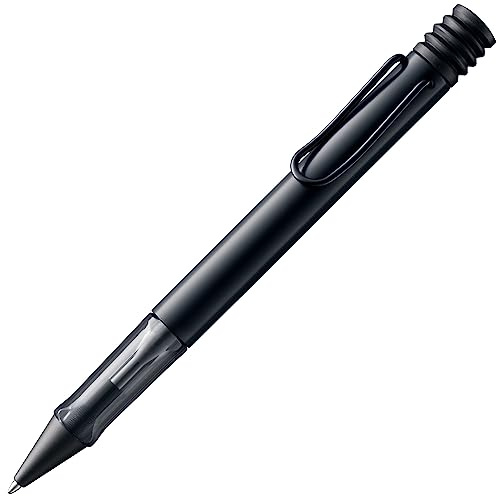 Lamy AL-star black Kugelschreiber - leichter Kuli mit transparenten, ergonomischen Griff & Gehäuse aus Aluminium - inkl. Großraummine M 16 in schwarz