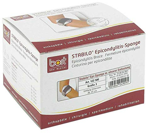 Unbekannt 122580 Größe 3 Stabilo Epicondylitis-Spange mit ulnarer Entlastung, rechts und links gleich, Größe 3, silber