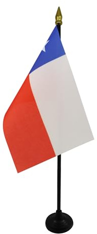 AZ FLAG Bordsflagga Chile 15x10 cm Chilensk 100D Polyester Plastfot