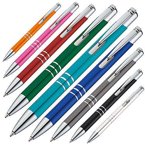 notrash2003 9er Set Metallkugelschreiber farbenfroh bunt gemischt Kugelschreiber Schreibgerät Metall