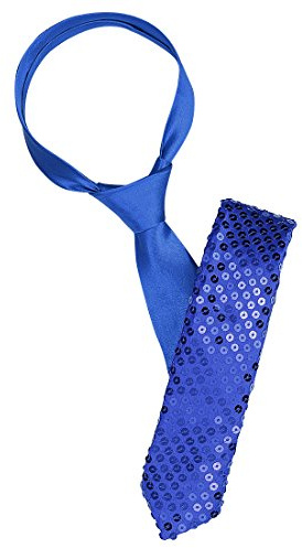 uxcell Unisex 1 stk Sequenziert Glänzend Krawatte Kostüme Krawatten Blau Einheitsgröße