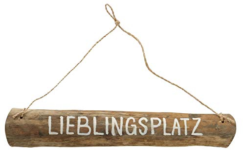 ReWu Treibholz Holzschild mit dem Spruch Lieblingsplatz im Shabby Landhaus Vintage Stil Handmade