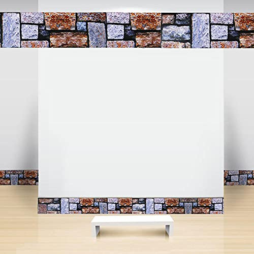 Tapetenbordüre zum Abziehen und Aufkleben, Wandbordüre für Zuhause, Decken, dekorative Bordüre für Badezimmer, Wohnzimmer, Küche, Grano de Piedra, 10 x 500 cm