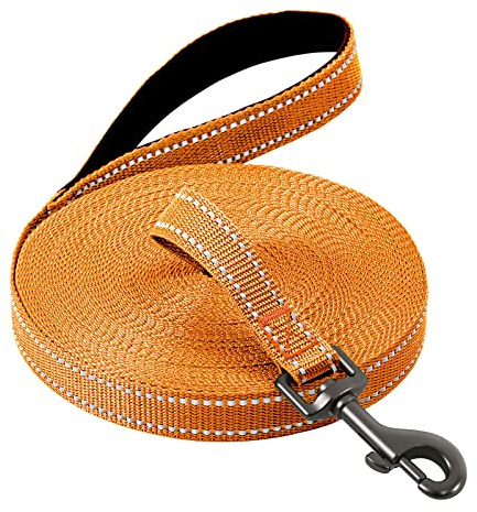 Demigreat Schleppleine für Hunde, 3m / 5m / 10m / 15m / 20m Robuste Lange Hundeleine Reflektierend Trainingsleine mit Gepolsterter Griff und handschlaufe, Ausbildungsleine für Kleine bis Große Hunde