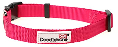 Doodlebone Dog Collar, Fuchsia, 3-6