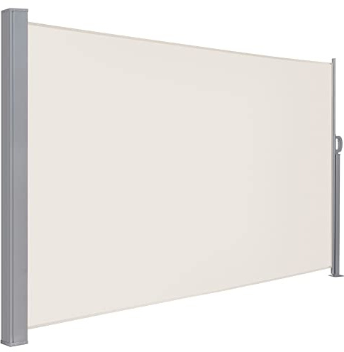 LARMNEE Toldo Retráctil, Pantalla de Privacidad, 180 x 300 cm, Resistente a la Intemperie y al Viento, con Soporte de Suelo, para Balcón, Jardín, Terraza y Piscina, Beige EBE183TBP02