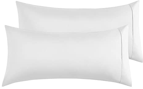 Funda de Almohada 100% Microfibra 50 x 90 cm, Juego de 2 Fundas Almohada Extra Suave Hipoalergénicas Transpirable Blanco