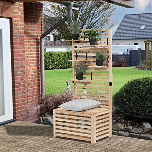 Home Deluxe - Balkon-Sichtschutz - Orelia - Maße 80 x 40 x 171 cm I Gartenbank Sichtschutz Gartentruhe