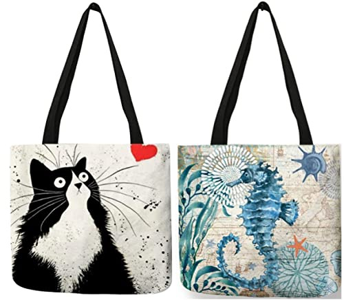 Rayson Tote Bag De Dos Piezas De Bolso De Lona Bolsa Compra Saco Tela Bolso De Hombro De Gran Capacidad Bolsas De La Compra Reutilizables 40 * 40cm Teniendo 10kg