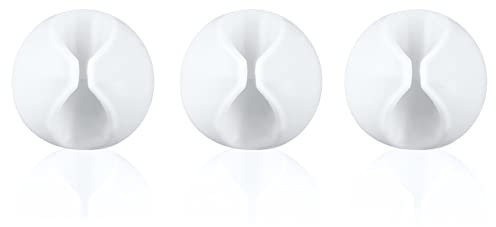 Cable Holder Clips, 3 PCS Cable Tidy Clips Management, Adhesive Silicone Desk Tidy Organizer, Cable Tidy Clips for Home, Office, Car, Wall and Desk (White)