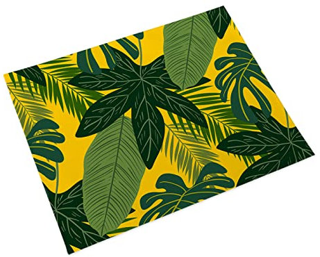 Salvamanteles Hojas Verdes Juego de 4 Manteles Individuales bajoplatos Aislante Calor Lino Antimanchas Antideslizantes decoración Mesa Comedor Cocina 45X30cm
