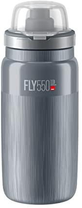 ELITE Fly MTB Tex Trinkflasche – Grau – 550 ml – Ultraleicht, Staubgeschützt & BPA-frei – Mountainbike & Gravel