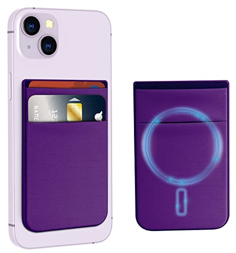 CloudValley für MagSafe Wallet, 5 Karten Halter, Kartenkalter für iPhone 16/15/ 14/13/ 12 Serie, Card Holder Magnetische Magnet Hülle Zubehör, Dunkelviolett