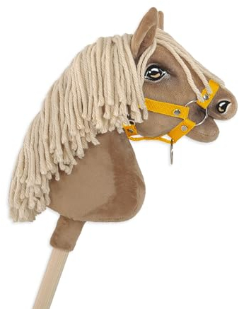 Hobby Horse A4 Pferdehalfter, befestigt, klein. Set ohne Pferd. Gelb.