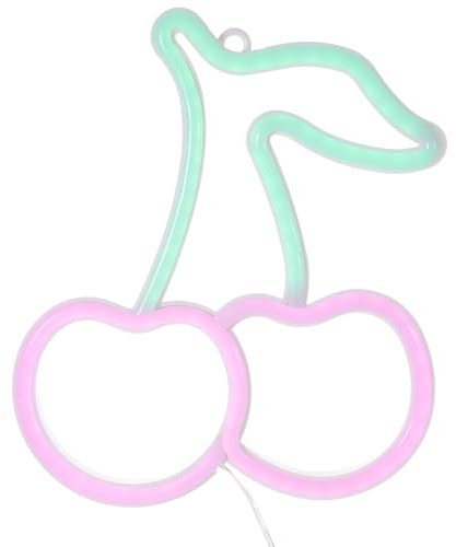 HOMSFOU Led Neon Schild Kirsche 22X20Cm Stimmungsbeleuchtung Innenbeleuchtung Schlafzimmer Party Deko Neon Leuchten