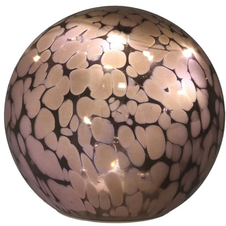 Shudehill Giftware Handblown Glass LED Ball Light Up Ornaments - Pink, Blue, Grey or Amber (Grey)