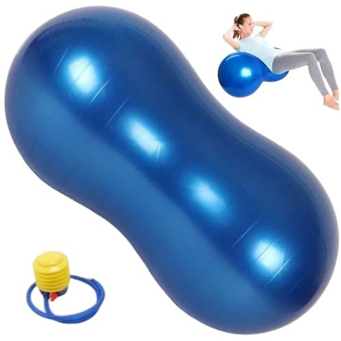 Erdnussball Platzsicherer Dicker Erdnuss-Gymnastikball Aus Pvc 35,4 X 17,7 Zoll Balanceball Mit Luftpumpe Tragbarer Erdnussball Schwangerschaftsball Geburtsball für Kinder Therapie Schwangerschaft Yog