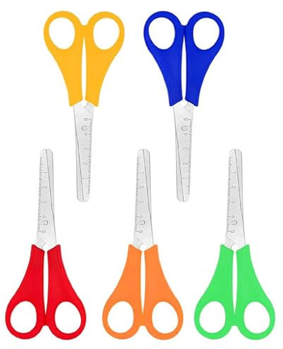 SHUOHONG 15 Stück Schere Kinder, Hochwertige Edelstahlklinge Papierschere Gerundete Kinderschere, Linkshänder Schere Kinder, Schulschere, Bastelschere Kinder Set Ideal für Kinderhände (5 Farben)