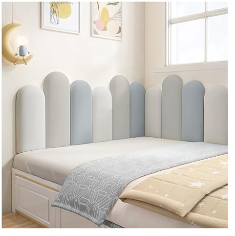 Tête de lit 3D pour enfants - Rembourrage mural anti-collision - Panneaux rembourrés en éponge pour chambre d'enfant - Design mural mignon - Facile à installer - 140 cm - Couleur A
