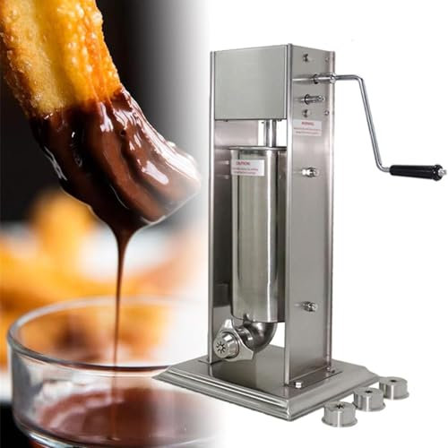 Electric Churros Maker Machine, Commercial Spanish Churro Machine Automatic Latin Fruit Donut Machine Vertical Sausage Stuffer Machine Automatic Filling,10L