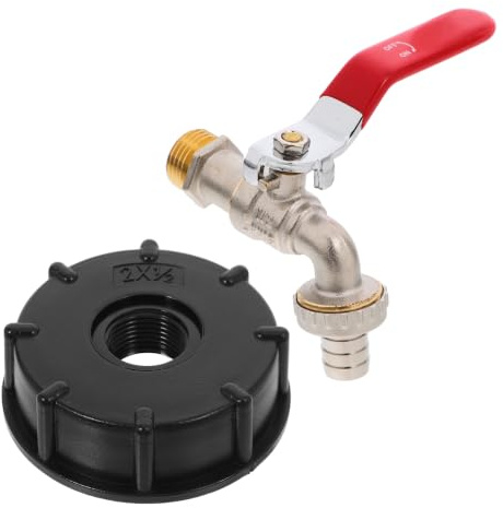Amosfun Adaptateur de Réservoir Ibc Bouchon de Robinet Cuivre Étanche pour Tonneaux de Stockage Eau