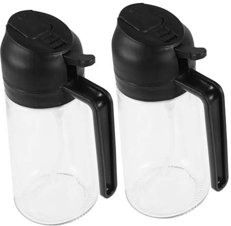 TOPPERFUN 2 Piezas Pulverizador De Aceite De Cocina Dispensador De Aceite Pulverizador Recargable Botella De Vidrio Negra Para Cocinar Para Usar La Cocina Comedor